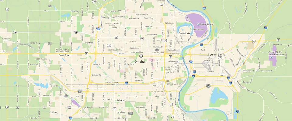 Omaha Dumpster Rental Service Area Map